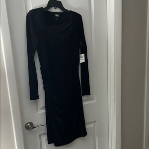 INC International Concepts Women's Elegant Black Long Sleeve Dress